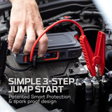 Démarreur de secours, batterie externe et projecteur 3-en-1 NEBO, kit d'urgence portable pour voiture et projecteur de 200 lumens pour rester prêt et en sécurité lors des situations d'urgence sur la route