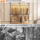 Portant à vêtements industriel Aheaplus, portant réversible de 202,4 cm pour suspendre les vêtements, penderie robuste avec lumières LED et étagères, système de dressing, noir