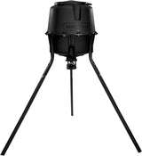 Nourrisseur pour cerfs sur trépied Moultrie, 30 gallons, distribution par projection, capacité de 200 livres, plastique moulé, assemblage sans outils