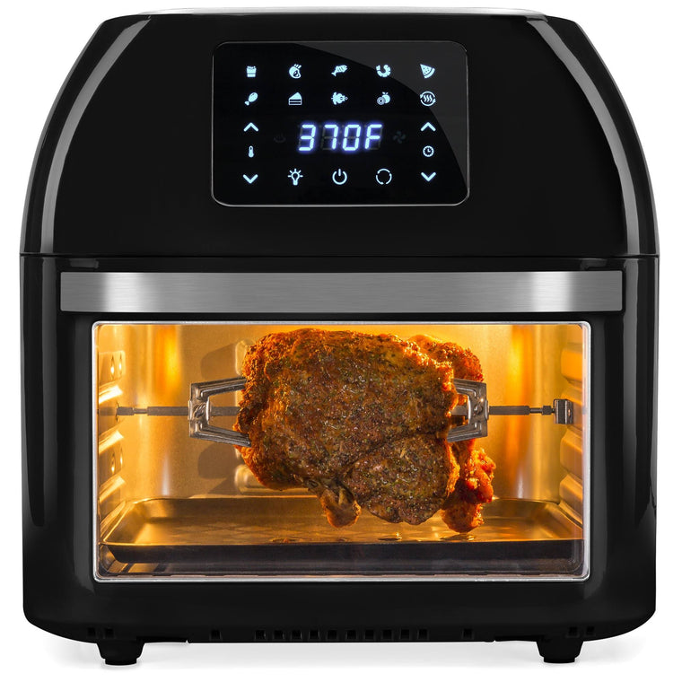 Four à friteuse à air chaud Best Choice Products 16,9 qt 1800W 10-en-1 format familial, rôtissoire, déshydrateur – Noir