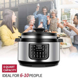 Autocuiseur électrique ovale Geek Chef 12-en-1 de 8 pintes avec écran LCD