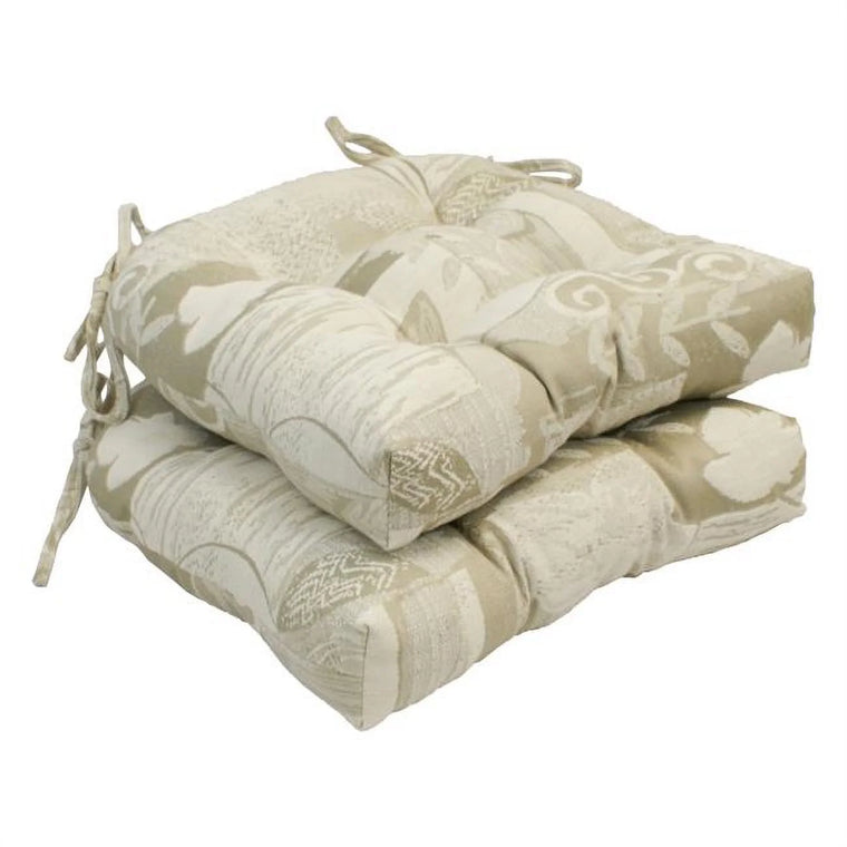 Coussins de chaise capitonnés en jacquard en forme de U de 40,6 cm (16 po) Blazing Needles, motif chalet en pin – Ensemble de 2