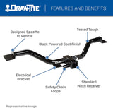 Attelage de remorque classe 4 Draw-Tite 76016, récepteur de 2 pouces, noir, compatible avec Chevrolet Silverado 1500 2014-2018, GMC Sierra 1500 2014-2018