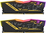 Kit de mémoire vive pour ordinateur de bureau TEAMGROUP T-Force Delta RGB DDR5 32 Go (2 x 16 Go) 6400 MHz (PC5-51200) CL40 (Blanc) pour Z690 – FF4D532G6400HC40BDC01