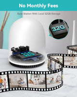 Sonnette vidéo sans fil WUUK 2K avec station de base et stockage local gratuit de 32 Go, sans frais mensuels, sonnette vidéo sur batterie, triple détection de mouvement, compatible avec Alexa et Google