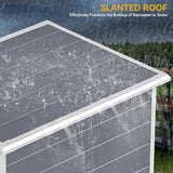 Abri de jardin extérieur en résine DWVO 1,5 x 0,9 m avec plancher, abri de rangement verrouillable et étanche avec fenêtre, rangement d'outils en plastique pour jardin, arrière-cour, terrasse, pelouse, gris