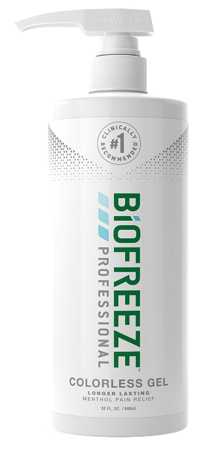 Gel antidouleur professionnel Biofreeze, flacon pompe 32 oz, incolore