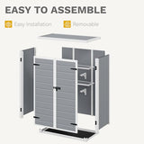 Abri de jardin extérieur en résine DWVO 1,5 x 0,9 m avec plancher, abri de rangement verrouillable et étanche avec fenêtre, rangement d'outils en plastique pour jardin, arrière-cour, terrasse, pelouse, gris