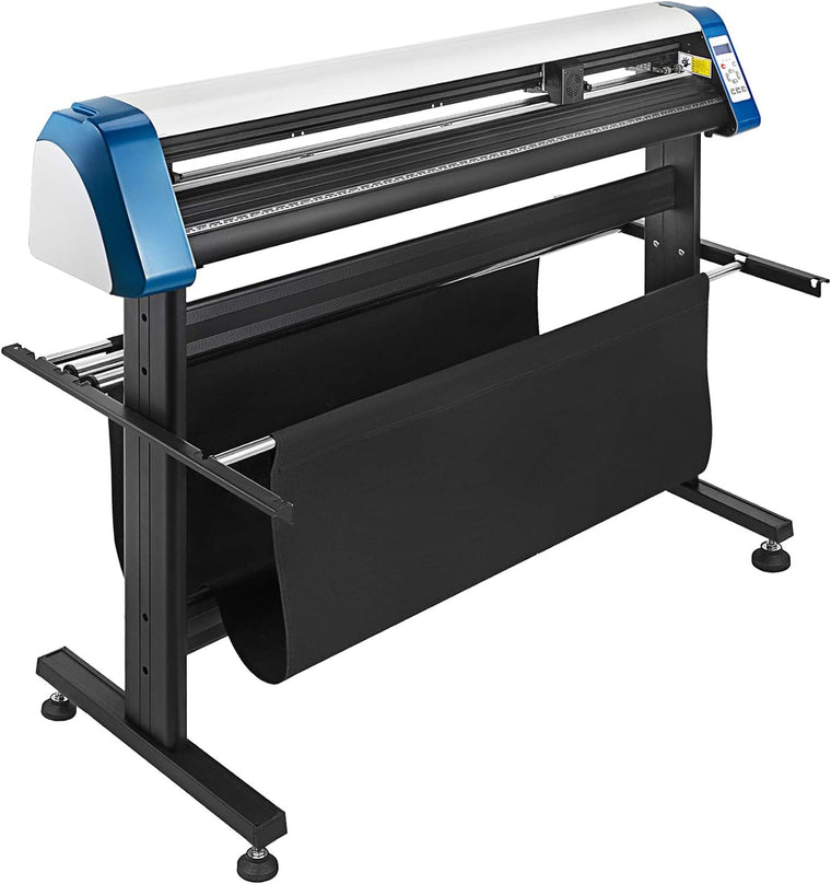 Produits de bureau VEVOR Découpeuse de vinyle 53 pouces Machine de traçage Alimentation automatique en papier Découpeuse de vinyle Vitesse réglable Découpe de panneaux avec support au sol Logiciel Signmaster