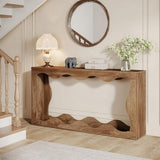 Table console de ferme Tribesigns 63 pouces avec rangement, table de canapé à placer derrière le canapé, longue table d'entrée, console étroite, meuble d'entrée pour salon, marron