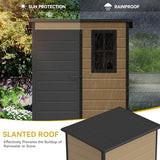Abri de jardin extérieur en résine DWVO 1,5 x 0,9 m avec plancher, abri de rangement verrouillable et étanche avec fenêtre, rangement d'outils en plastique pour jardin, arrière-cour, terrasse, pelouse, gris