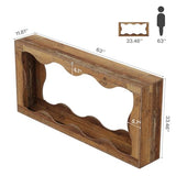 Table console de ferme Tribesigns 63 pouces avec rangement, table de canapé à placer derrière le canapé, longue table d'entrée, console étroite, meuble d'entrée pour salon, marron