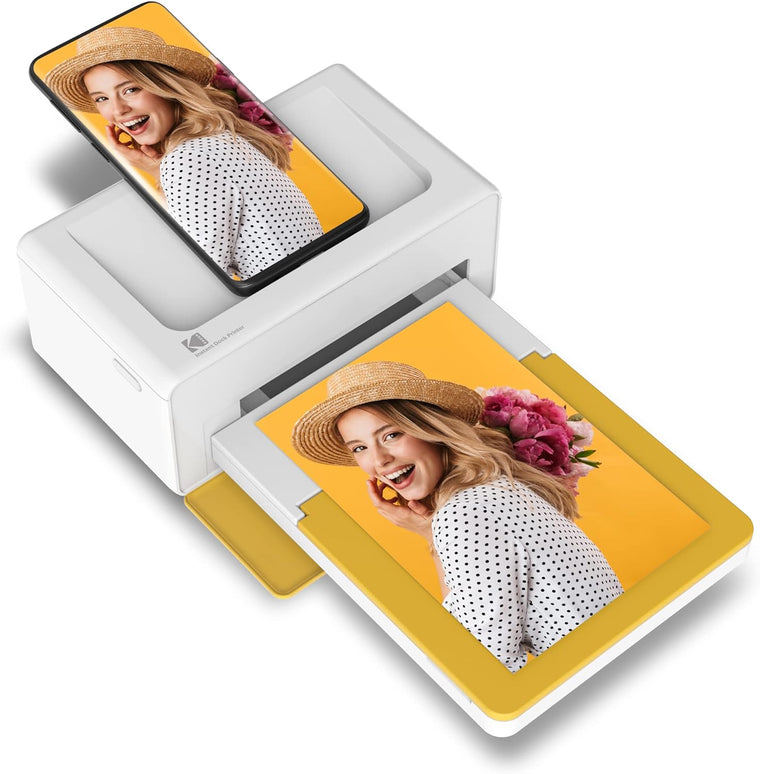 Imprimante photo instantanée portable Kodak Dock Plus 4×6″, compatible avec les appareils iOS, Android et Bluetooth, photo réelle en couleur, technologie 4Pass et lamination, qualité supérieure – pratique