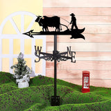 Girouette décorative, girouette en métal avec support de toit, forme de fermier rétro, indicateur de direction du vent pour jardin, décoration de maison créative pour ferme et cour