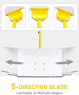 Pelle à neige avec roues Outvita, chasse-neige de 29 po de large et 18 po de long, angle et hauteur réglables, poignée rembourrée, outil de déneigement efficace pour allée ou trottoir (jaune)