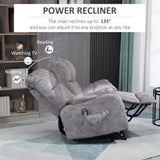 Fauteuil releveur électrique HOMCOM, fauteuil inclinable électrique pour personnes âgées, fauteuil de salon compact avec poche latérale et télécommande, gris