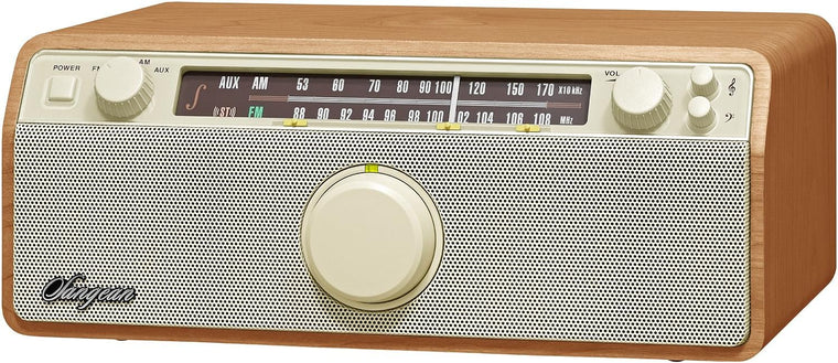 Radio analogique stéréo Sangean WR-12BT AM/FM/Bluetooth/entrée AUX avec coffret en bois (noyer foncé)