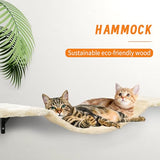 Ensemble de parcours mural pour chat avec étagères, perchoirs, pont, hamac, griffoir et balle – Meubles pour chat d'intérieur en bois, 7 pièces, pour jeu de chatons (beige)