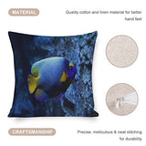 Housse de coussin motif étoiles de mer, fermeture éclair, monde sous-marin, poissons, nautique, océan, 45 x 45 cm, pour canapé, terrasse, décoration intérieure