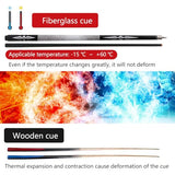 Queues de billard en composite de fibre de verre et graphite 18 oz, 19 oz, 20 oz, 21 oz, 58 pouces
