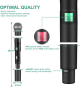 Système de microphone sans fil, ensemble de micros sans fil UHF à 8 canaux Phenyx Pro avec huit micros à main, fréquence fixe, construction entièrement métallique, longue portée de 80 mètres, idéal pour karaoké, église, événements (PTU-4000A)