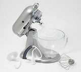 Robot pâtissier Artisan KitchenAid à tête inclinable, 4,8 L, avec bol en verre, Argent contour