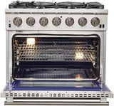Capriasca – Cuisinière à gaz autonome Titanium Professional 36 po