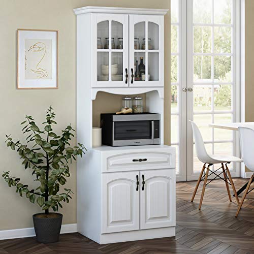 Meuble de cuisine Living Skog avec étagères de rangement et support pour micro-ondes