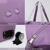 Sac de voyage à roulettes avec poignée, sac pliable extensible, bagage cabine avec roulettes amovibles, sac de week-end à roulettes pour femmes et hommes – Violet