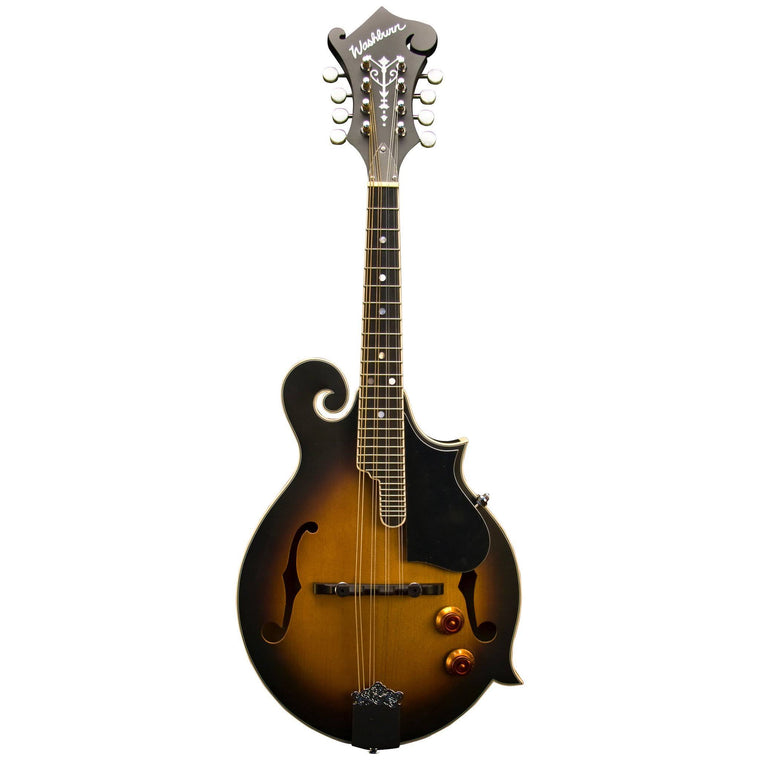 Pack de démarrage mandoline acoustique/électrique Washburn M3Ek style F, Sunburst