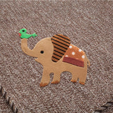 Housse de canapé d'angle en coton tissé doux couleur unie, antidérapante, style simple, housse de canapé décorative avec petit motif éléphant-marron-a 45x45cm
