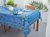 Nappe rectangulaire YiHomer Mykonos à motif de carreaux cachemire bordés, 152 x 213 cm, pour décorations de printemps et d'été, pique-niques et dîners – Intérieur et extérieur, résistante aux taches et à l'eau