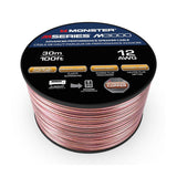 Bobine de câble pour haut-parleurs Monster Compact High Performance XP – Câble pour haut-parleurs en cuivre sans oxygène – [100 pi] [calibre 14 AWG]