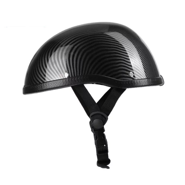 Casque de moto demi-jet Abody style rétro, coque en ABS et doublure en coton pour motard/cycliste, motif fibre de carbone (taille unique), universel et lavable