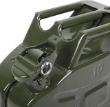 Réservoir de carburant portable en métal de 10 L (2,5 gallons), bidon pour diesel en tôle laminée à froid avec tuyau, modèle US (Vert 1)