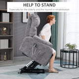 Fauteuil releveur électrique HOMCOM, fauteuil inclinable électrique pour personnes âgées, fauteuil de salon compact avec poche latérale et télécommande, gris