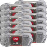 Fil Red Heart Soft – Gris chiné clair, paquet de 12