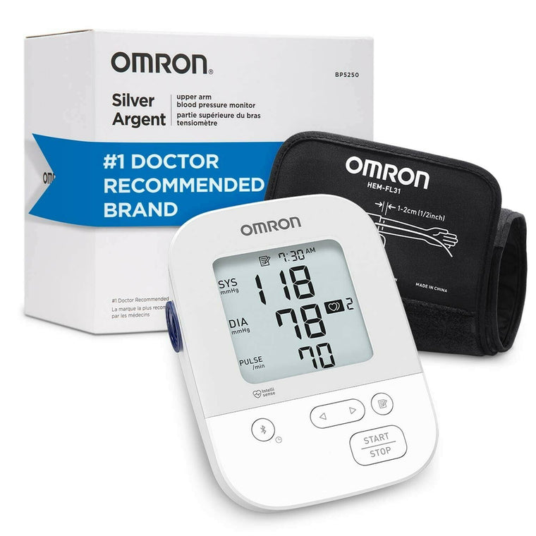 Tensiomètre au bras Omron Silver numérique avec Bluetooth