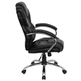 Fauteuil de bureau pivotant de direction à dossier haut en cuir synthétique style transitionnel de Flash Furniture