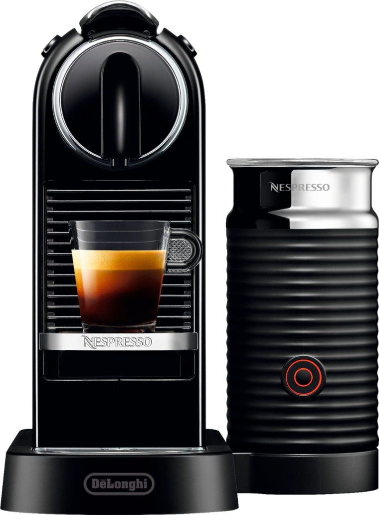 De’Longhi – Machine à expresso Nespresso Citiz de De’Longhi avec mousseur à lait – Noir Limousine