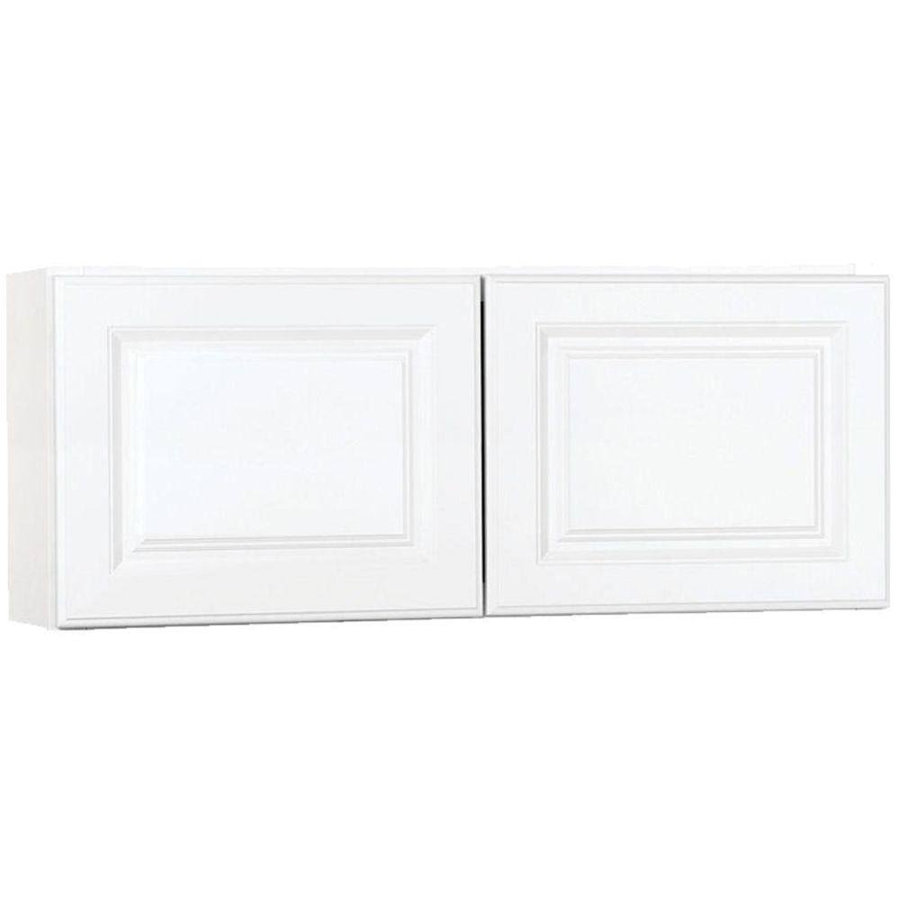 Armoire de cuisine murale Hampton Bay Hampton, assemblée, 36 x 15 x 12 po, blanc satiné