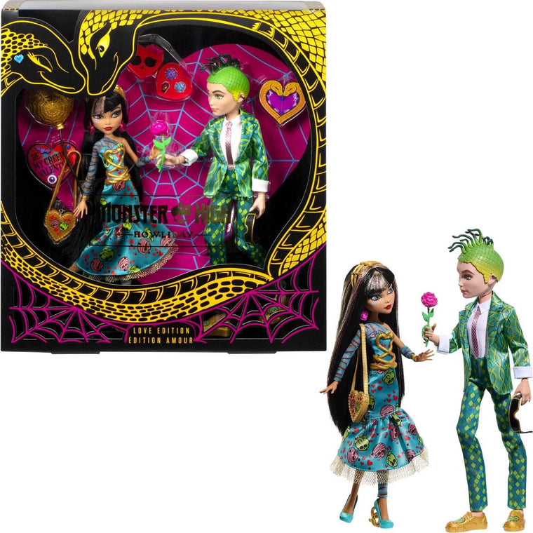 Poupées de collection Monster High Cleo De Nile et Deuce Gorgon, coffret duo Howliday Love