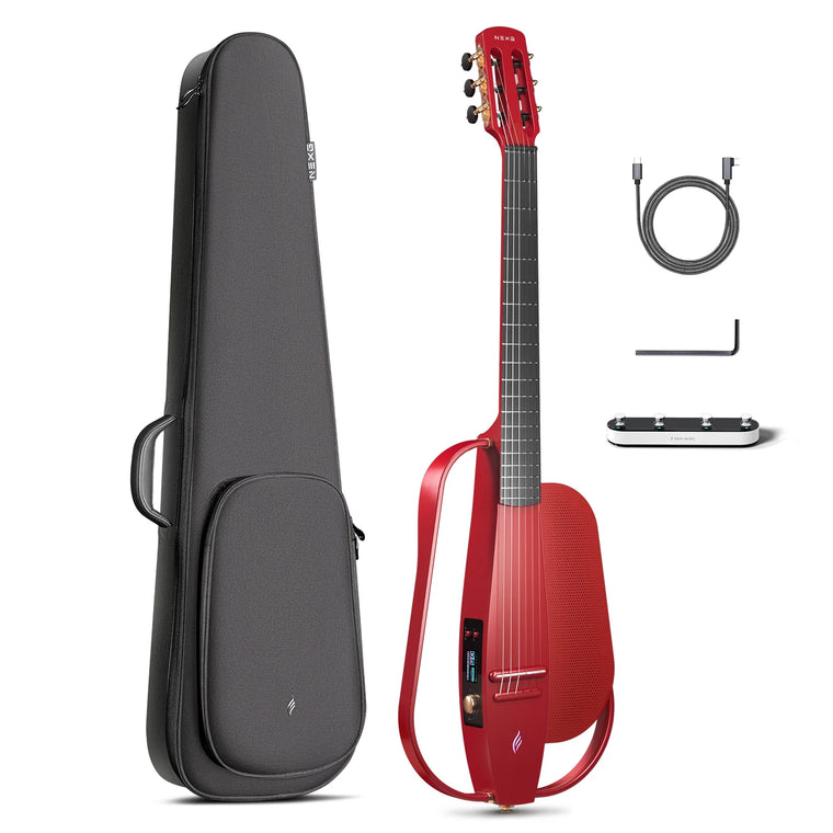 Guitare classique de voyage électro-acoustique en fibre de carbone Enya NEXG 2N, guitare intelligente avec haut-parleur sans fil 52 W, housse épaisse, sangle, câble de charge, clé de réglage