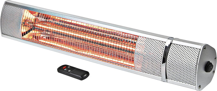 Chauffage de terrasse intérieur et extérieur Comfort Zone CZPH20RSL – Appareil de chauffage mural avec tube halogène et puissance thermique réglable – Chauffage étanche pour espaces résidentiels et commerciaux