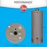 Chauffe-eau au gaz naturel Rheem Performance pour maisons usinées, 40 gallons, format haut, garantie 6 ans, 34 000 BTU