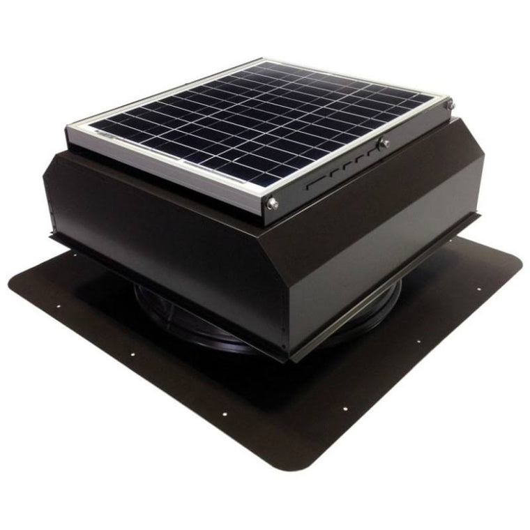 Ventilateur de comble solaire Attic Breeze Gen 3 AB-3523A-BRN à installation directe avec solin intégré 35 W marron