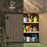 Abri de jardin extérieur en résine DWVO 1,5 x 0,9 m avec plancher, abri de rangement verrouillable et étanche avec fenêtre, rangement d'outils en plastique pour jardin, arrière-cour, terrasse, pelouse, gris