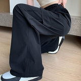 Pantalon cargo taille haute pour femme, séchage rapide, cordon de serrage, extensible, jambes larges, pantalon de jogging, style baggy, streetwear décontracté, années 2000