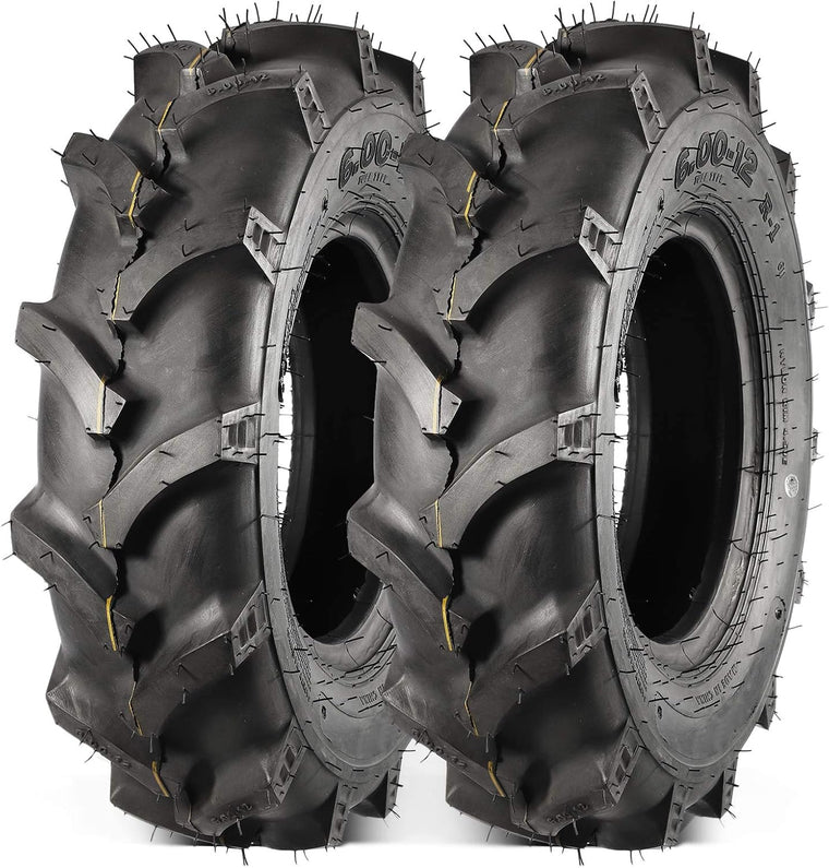 Pneu de tracteur agricole MaxAuto 6.00-12 pour remplacement Kubota série 7100 H167, 2 pièces