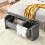 Banc de rangement pour chambre à coucher mikibama Teddy, bout de lit, pouf ottoman de 98,8 cm avec rangement, tissu sherpa, banc d'entrée avec pieds en métal doré